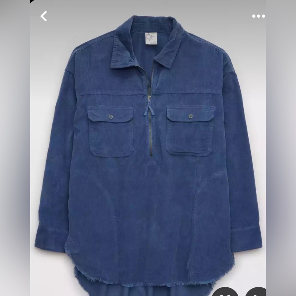 Aerie Offline Corduroy Shacket / half zip